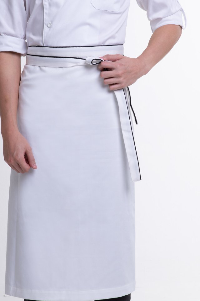 Half Apron with Contrast Piping (FHG-1873) & without Contrast Piping (FHG-1874)