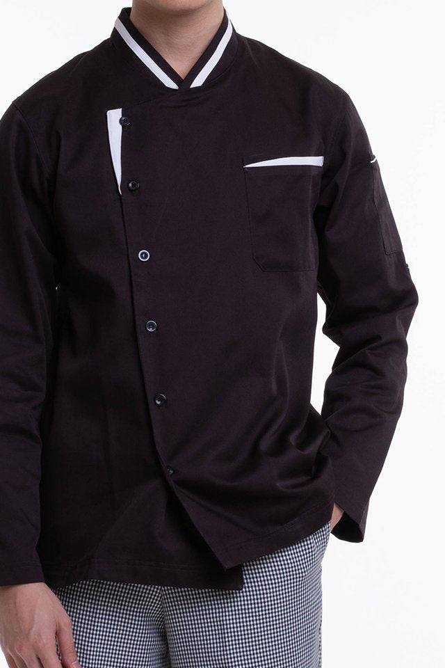 Long Sleeve Chef Jacket with Contrast Trim (FHE-1859)