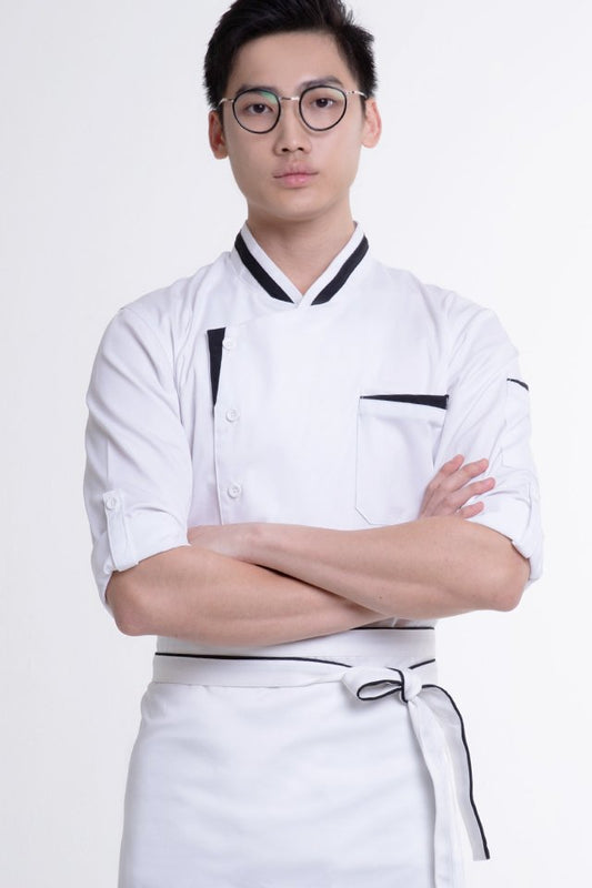 Long Sleeve Chef Jacket with Contrast Trim (FHE-1859)