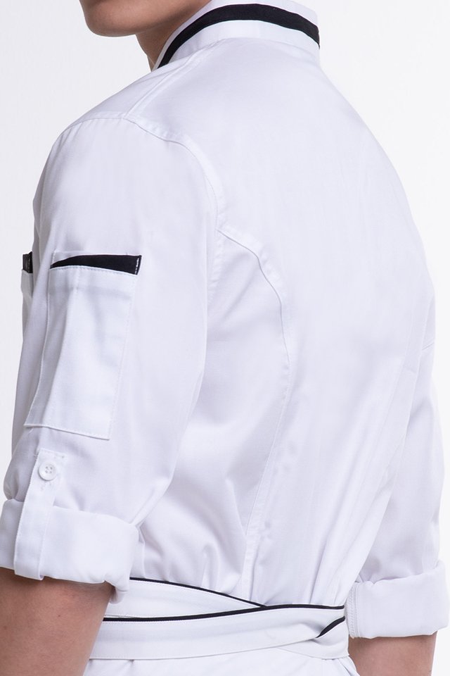 Long Sleeve Chef Jacket with Contrast Trim (FHE-1859)