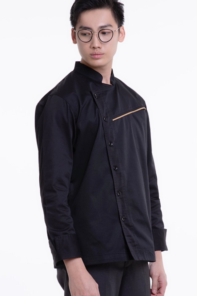 Long Sleeve Chef Jacket with Contrast Piping (FHE-1858)