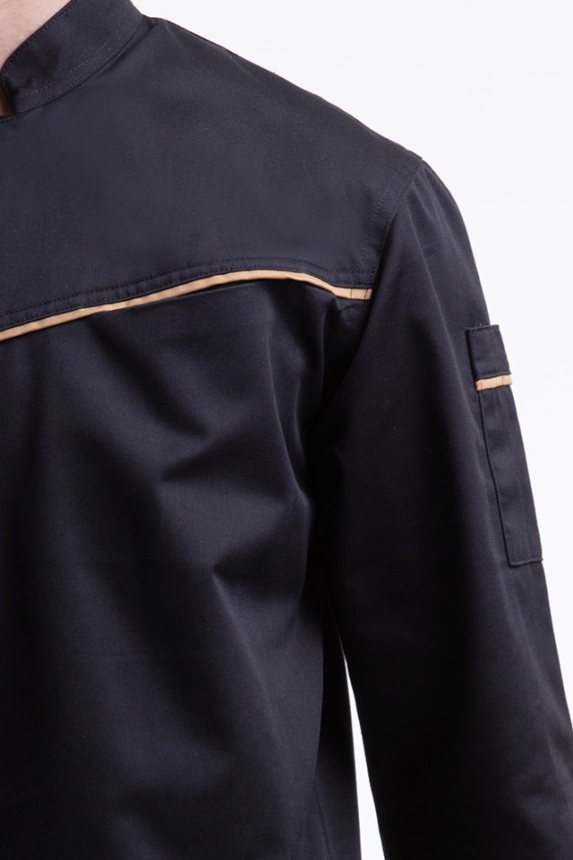 Long Sleeve Chef Jacket with Contrast Piping (FHE-1858)