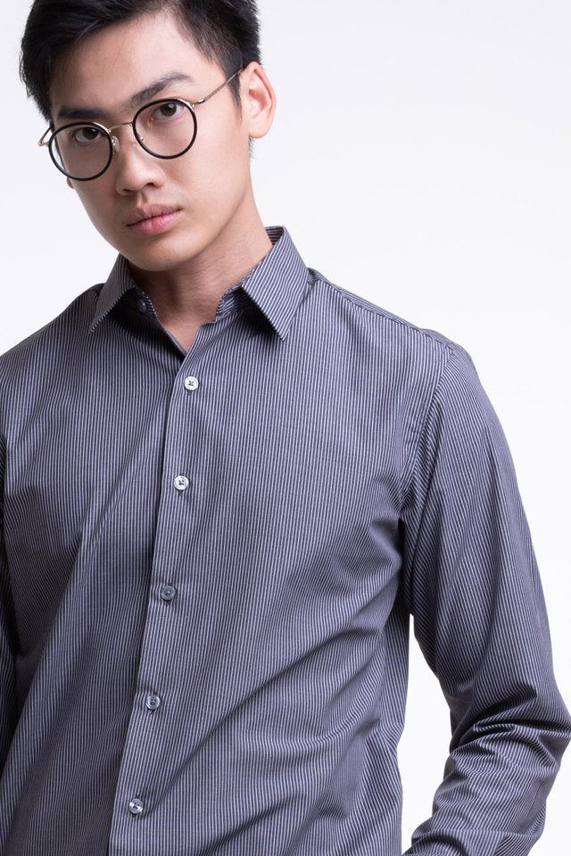 Men's Long Sleeve Mini Collar Shirt (FHA-1817)