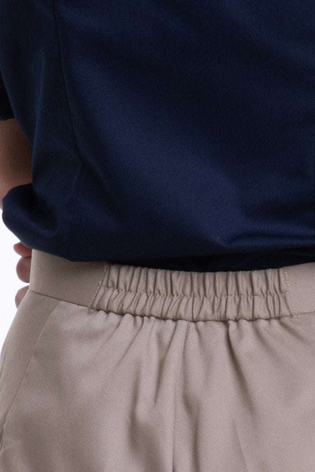 Ladies Flat Front Pants with Back Elastic (FHB-1826)
