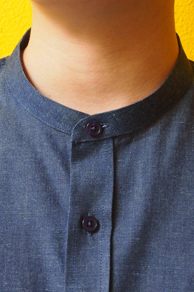 Men's Short Sleeve Mandarin Collar Shirt (FHA-18118)