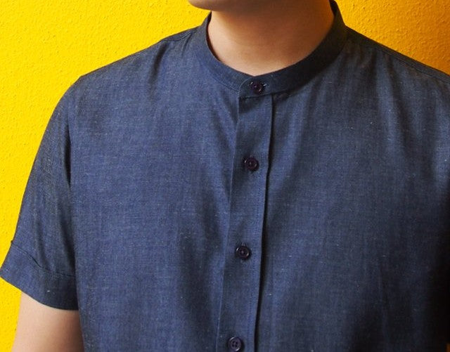 Men's Short Sleeve Mandarin Collar Shirt (FHA-18118)