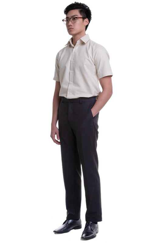 Men's Flat Front Pants with Hidden Side Elastic (FHB-1822)