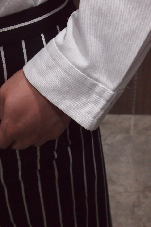 Long Sleeve Chef Jacket With Stitching on Collar and Cuffs (FHE-1855)