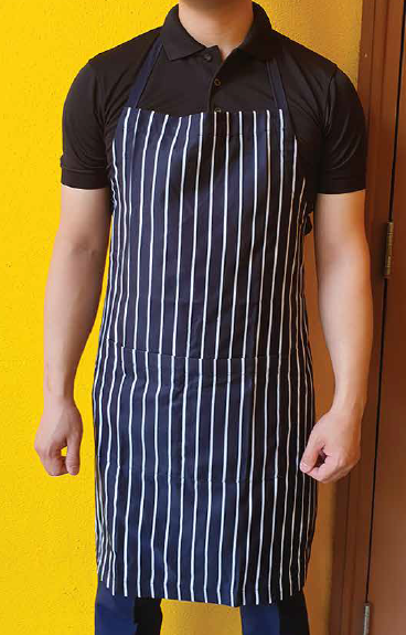Full Apron in Printed Navy and White Strip (FHG-18721)