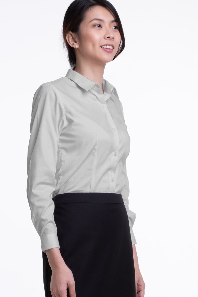 Ladies Classic Long Sleeve Blouse (FHA-18117)