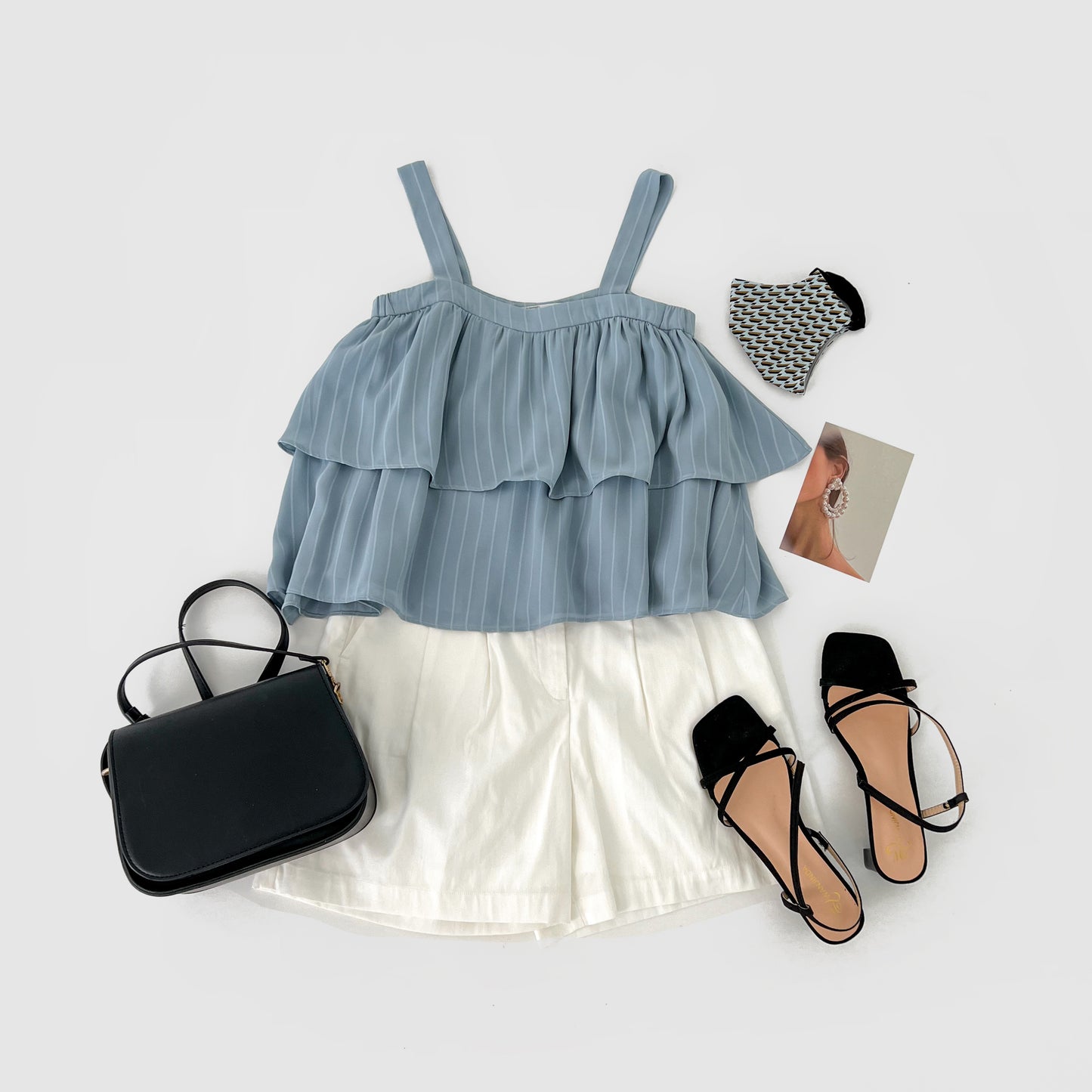 Kalista Ruffles Top - Light Blue