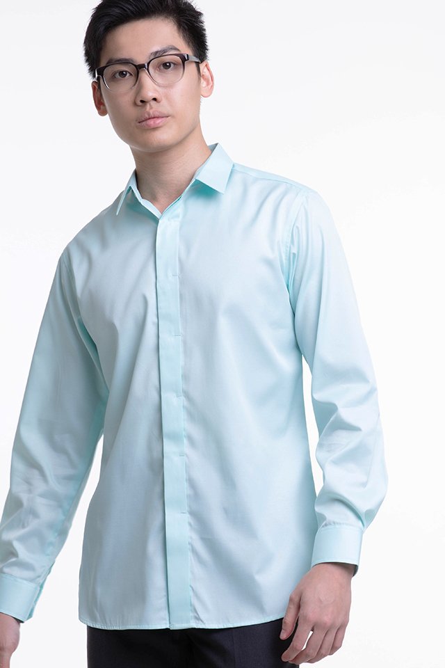 Men's Long Sleeve Shirt with Placket Detail (FHA-1819)