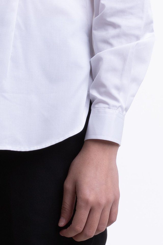 Ladies Long Sleeve Mandarin Collar Blouse (FHA-18112)