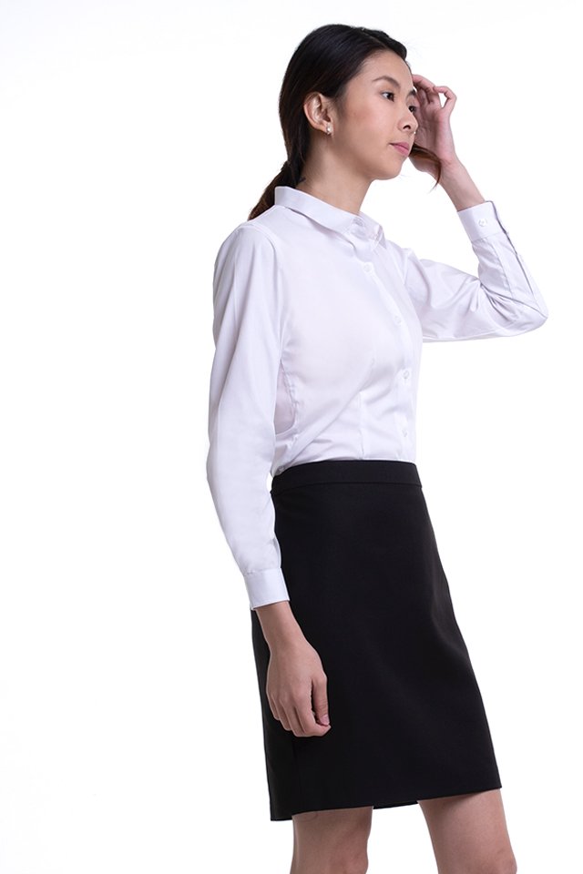 Ladies Classic Long Sleeve Blouse (FHA-18117)