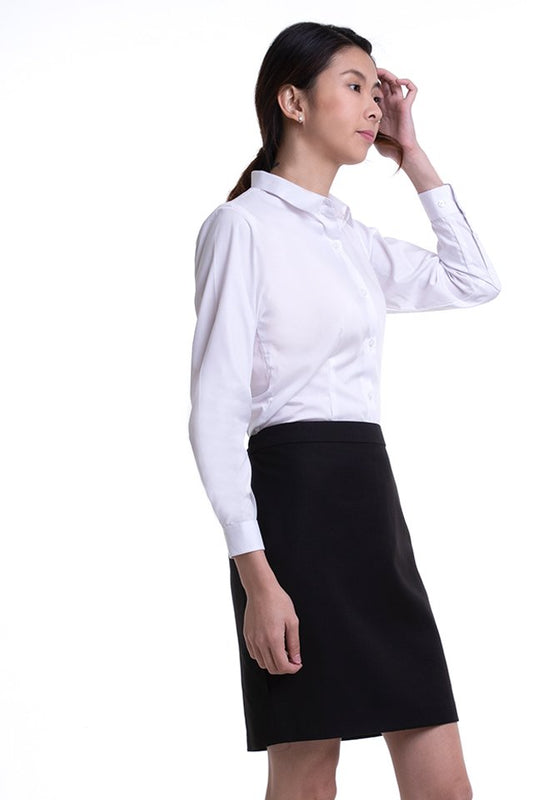 Ladies Classic Long Sleeve Blouse (FHA-18117)