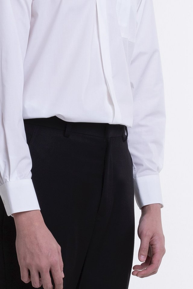 Men's Long Sleeve Shirt with Hidden Buttons (FHA-18111)