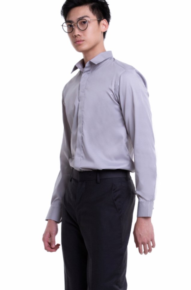 Men's Long Sleeve Shirt with Placket Detail (FHA-1819)