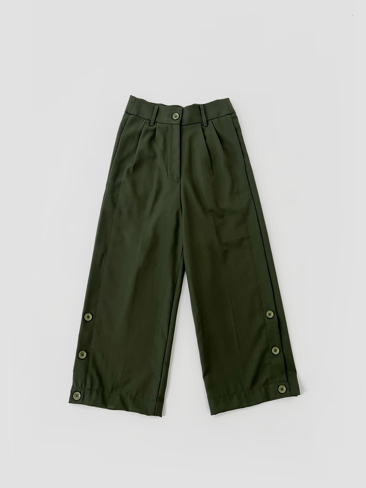 Ronda Buttoned Pant - Army Green