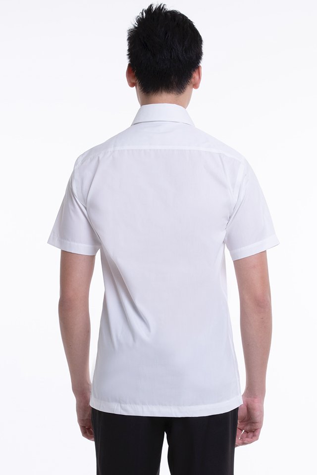 Men's Short Sleeve Shirt with Hidden Buttons (FHA-18110)