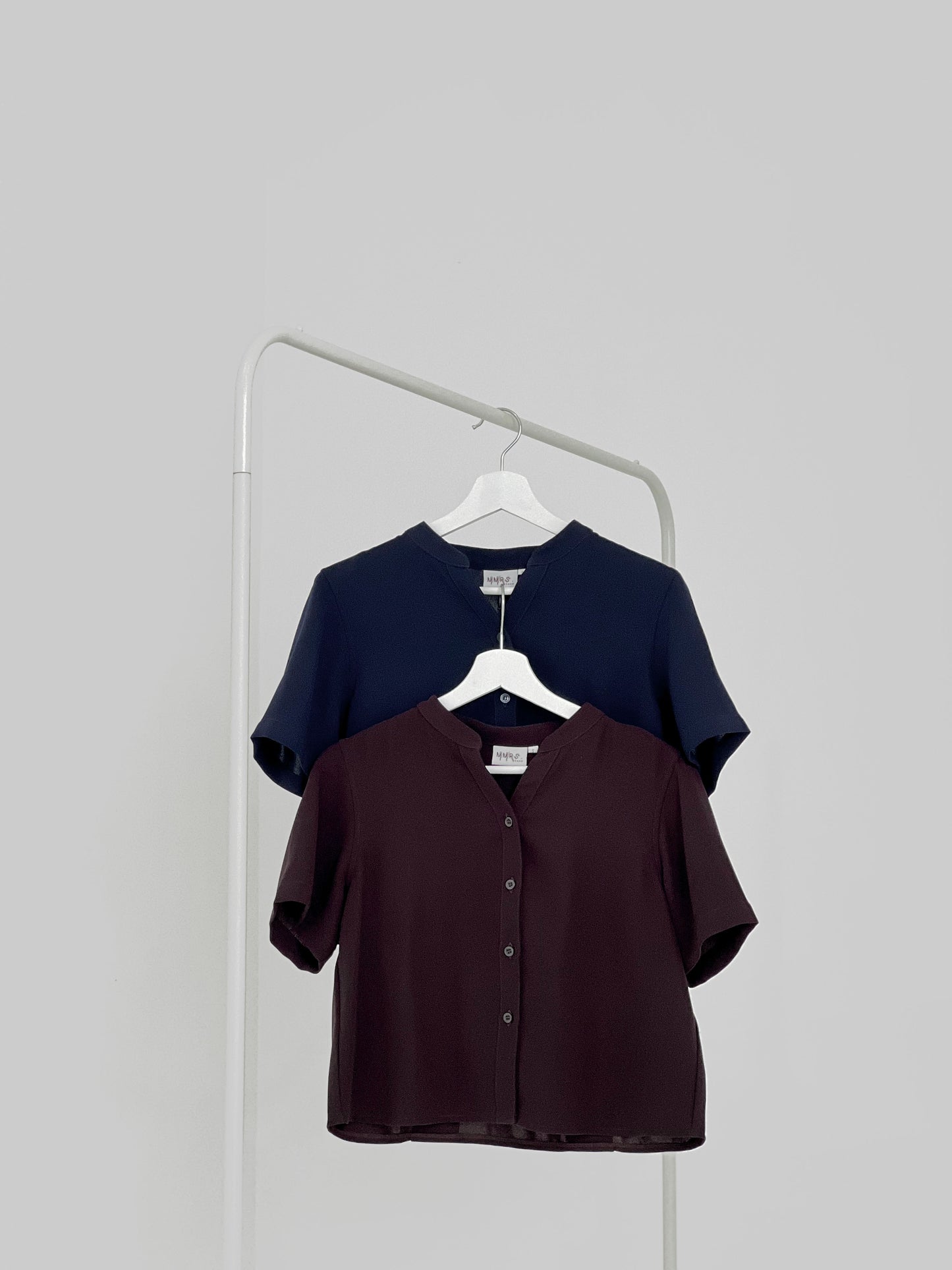 Brandi Mandarin Collar Shirt - Plum