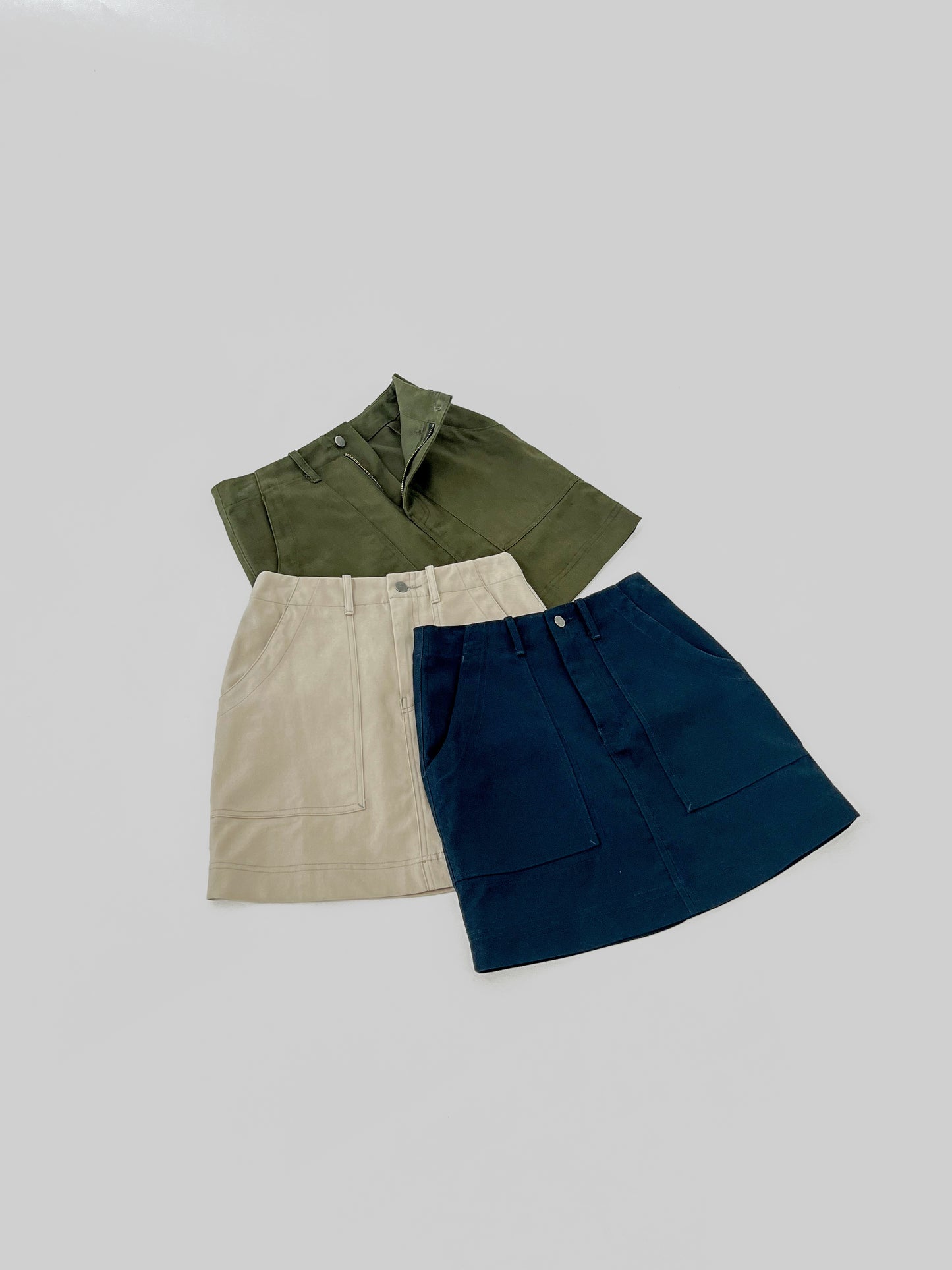 Maxine Patch Pocket Skirt - Army Green