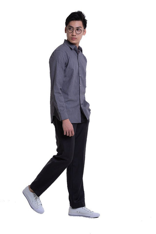 Men's Long Sleeve Mini Collar Shirt (FHA-1817)