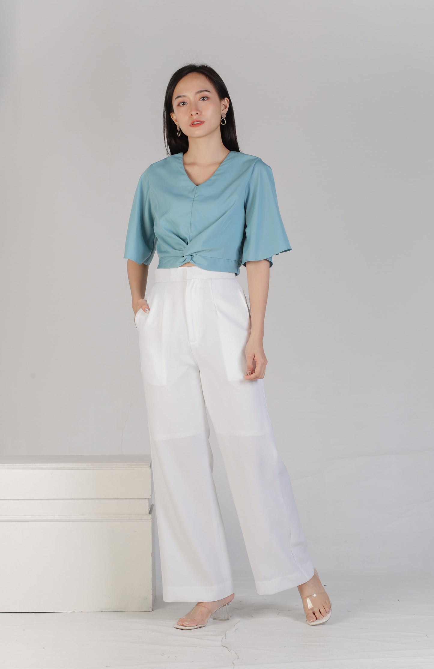 Ashlynn Twist Top - Turquoise