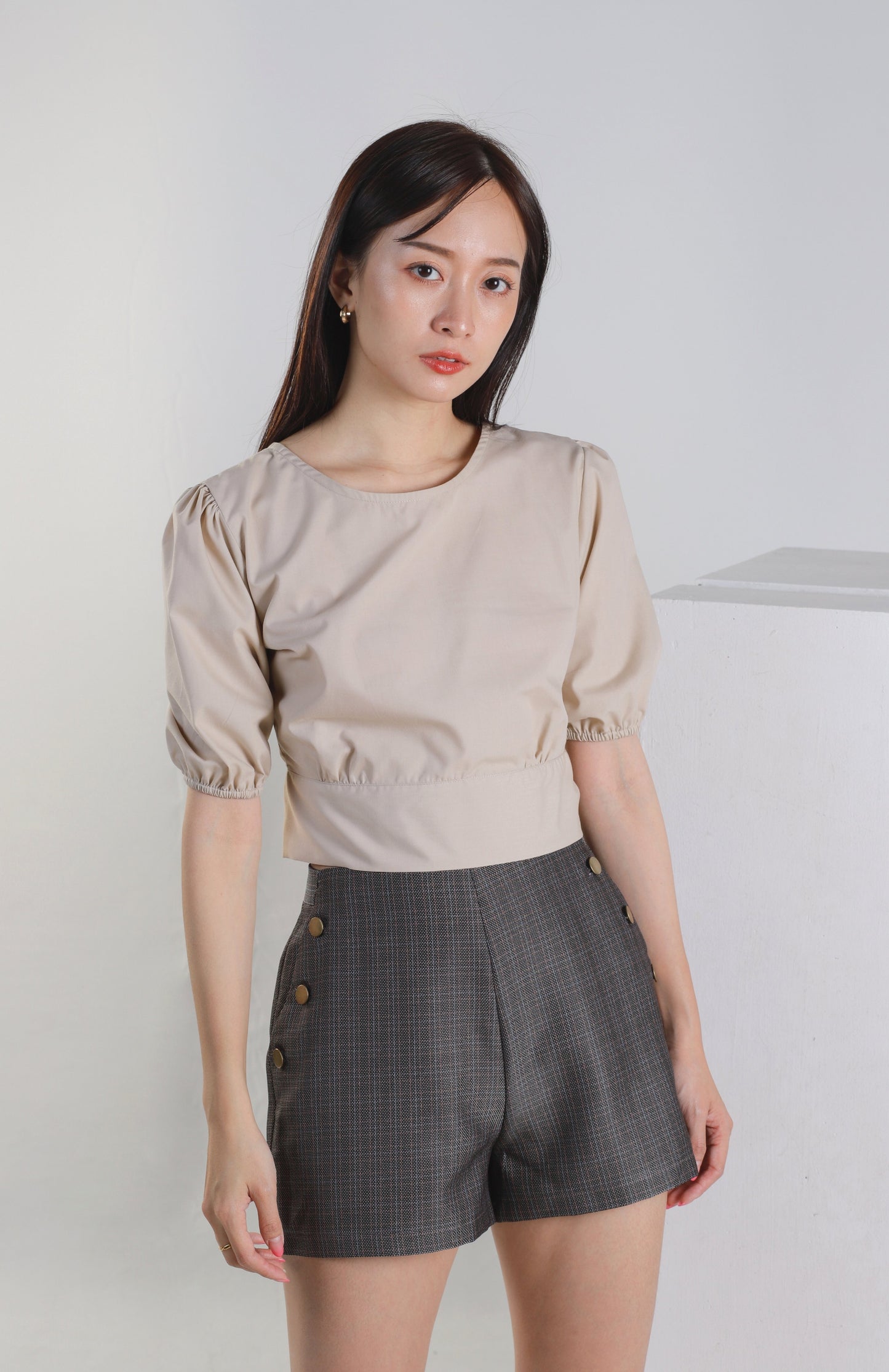 Jadine Ribbon Top - Nude