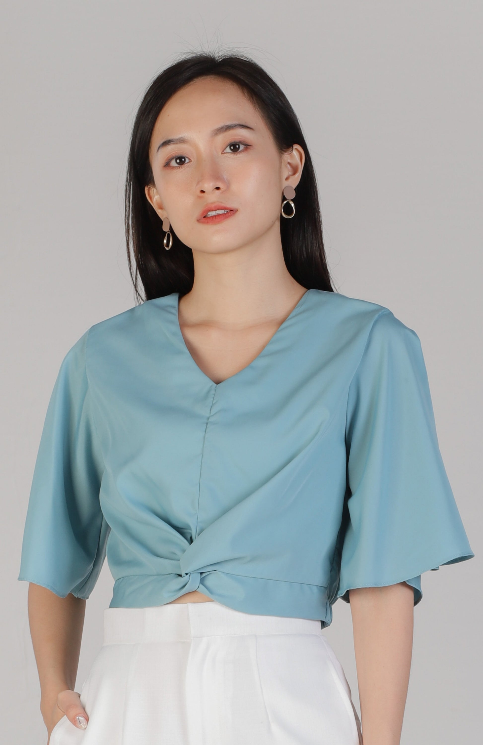 Ashlynn Twist Top - Turquoise