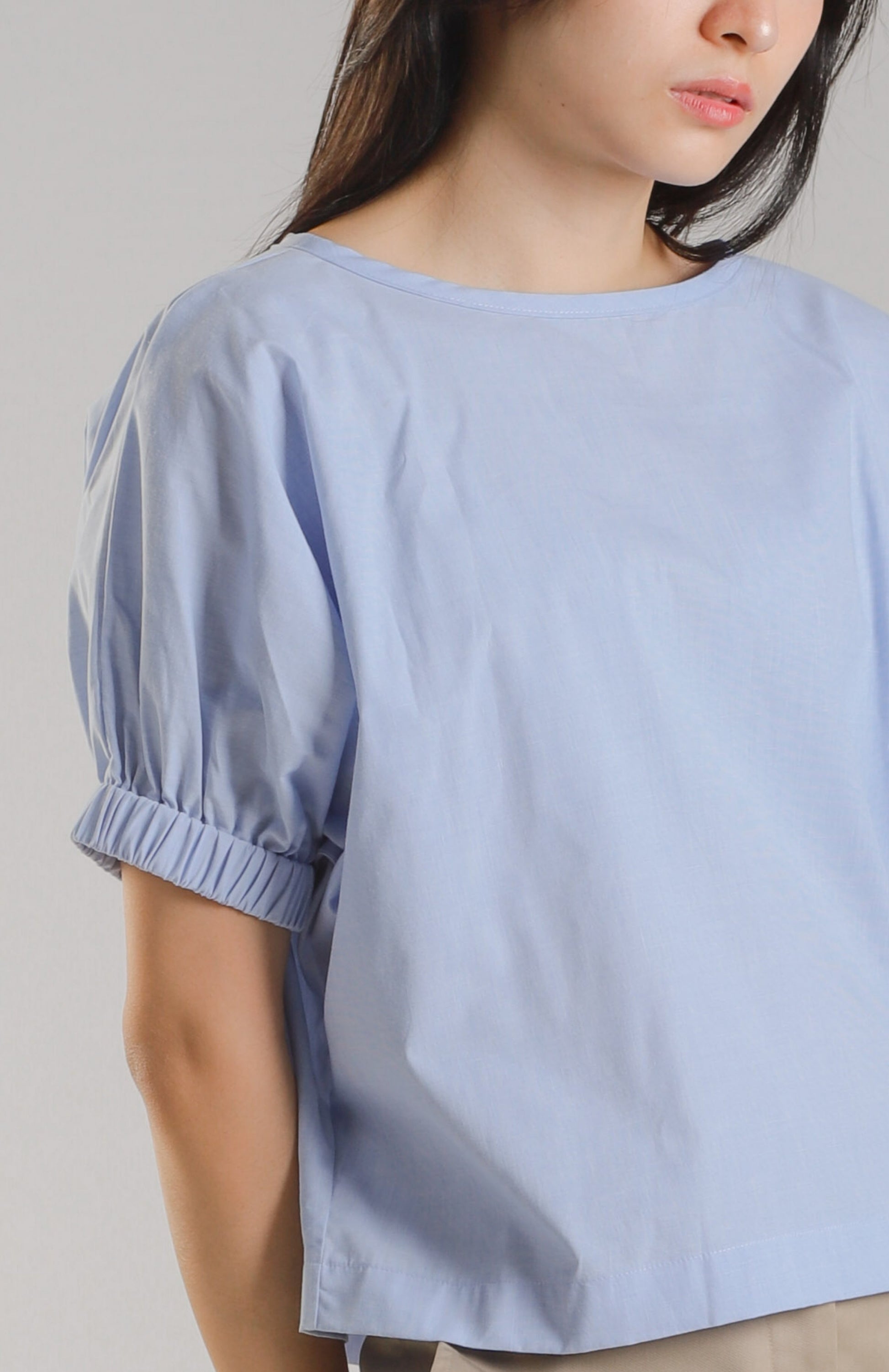 Jena Boxy Cropped Top - Blue
