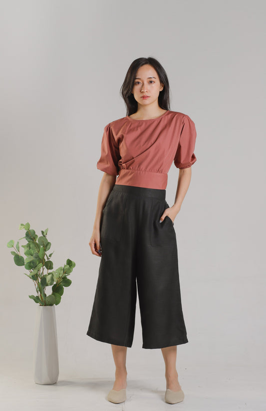 Jadine Ribbon Top - Redwood