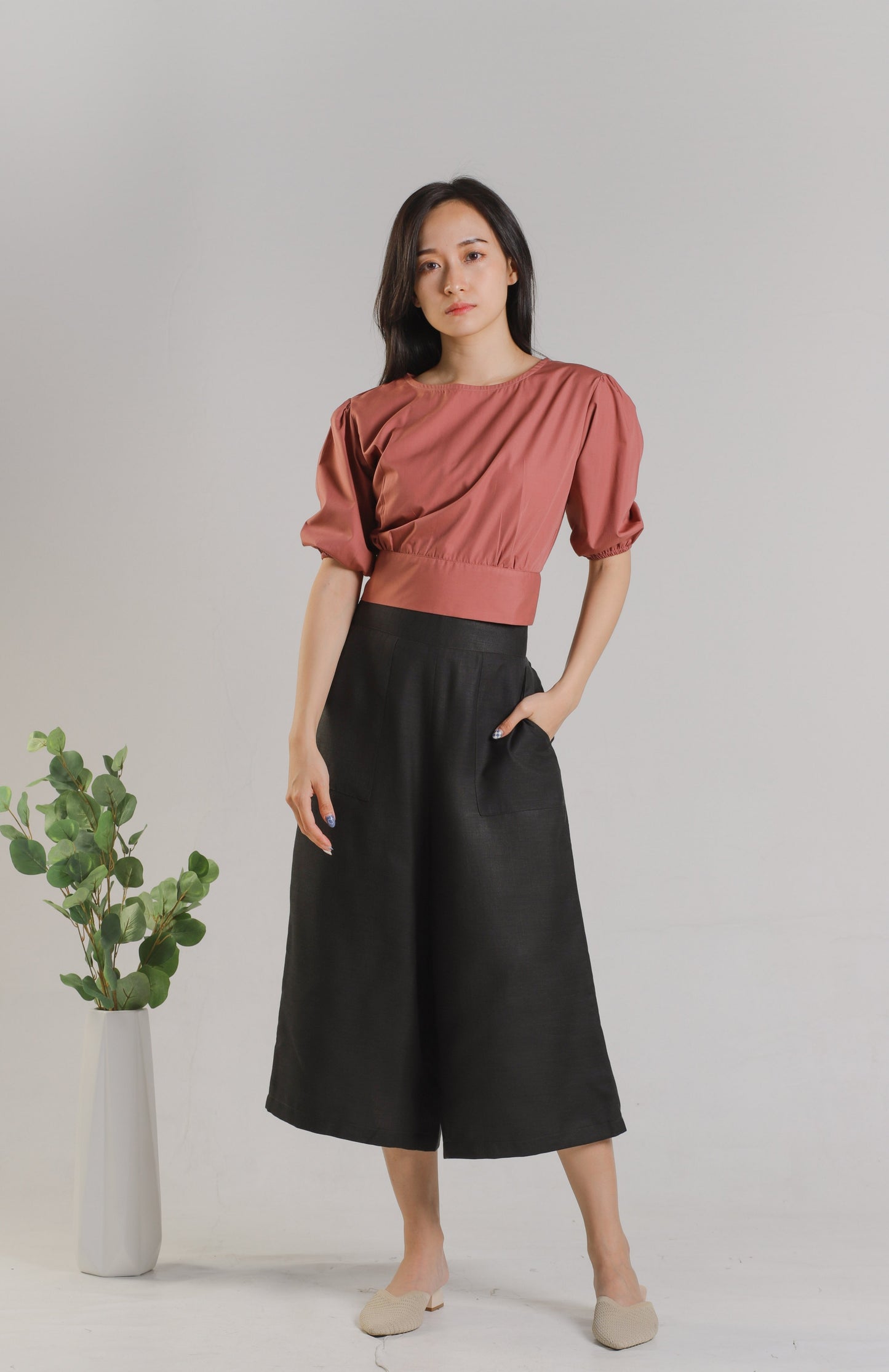 Jadine Ribbon Top - Redwood