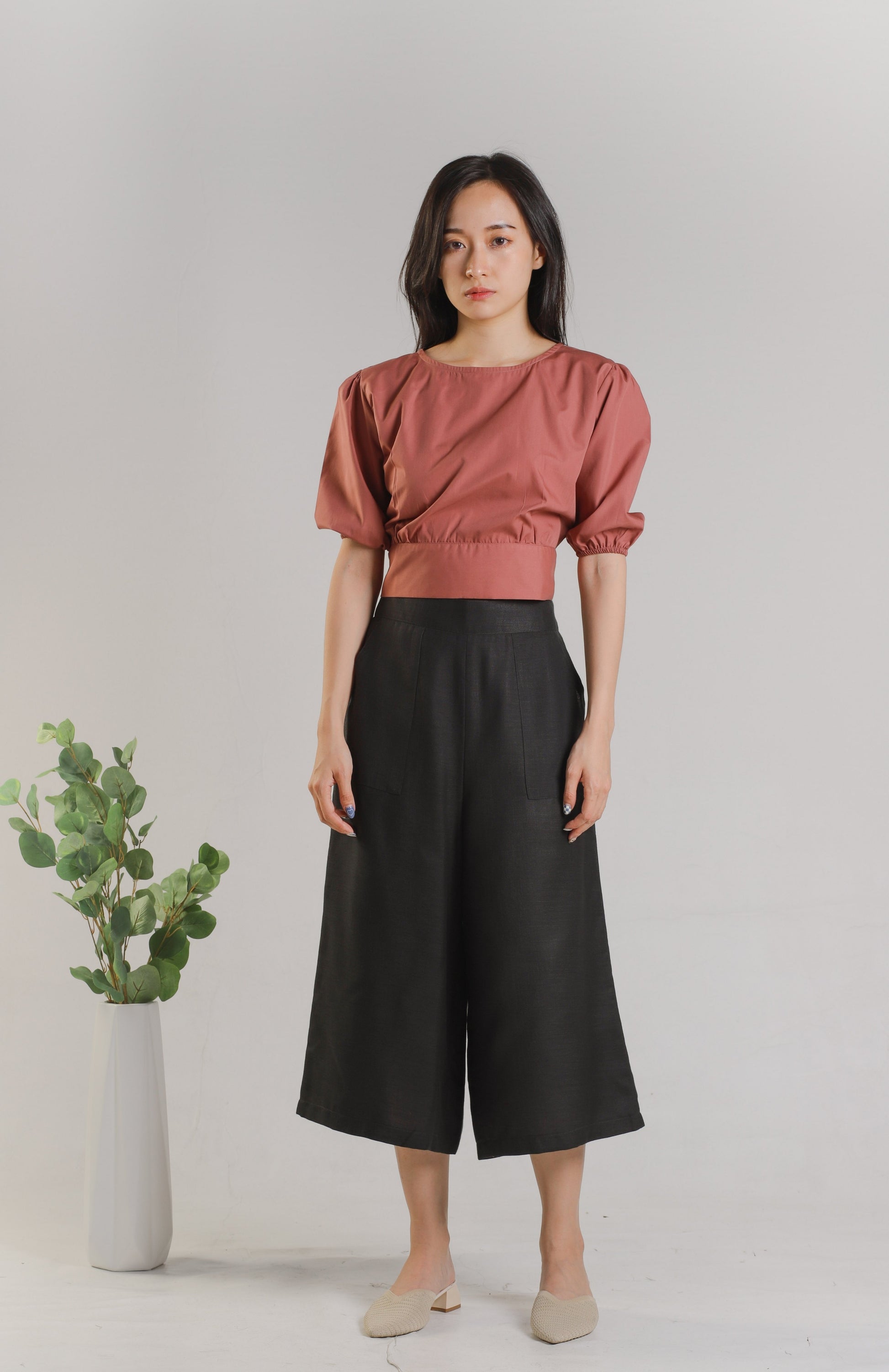 Jadine Ribbon Top - Nude