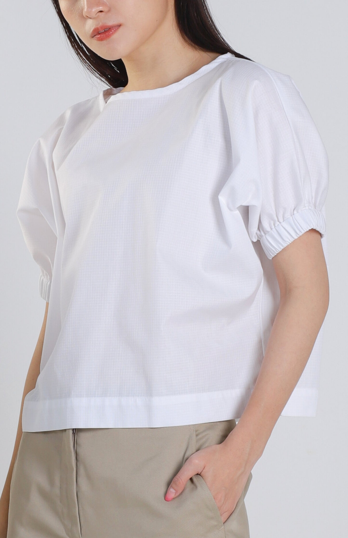 Jena Boxy Cropped Top - White