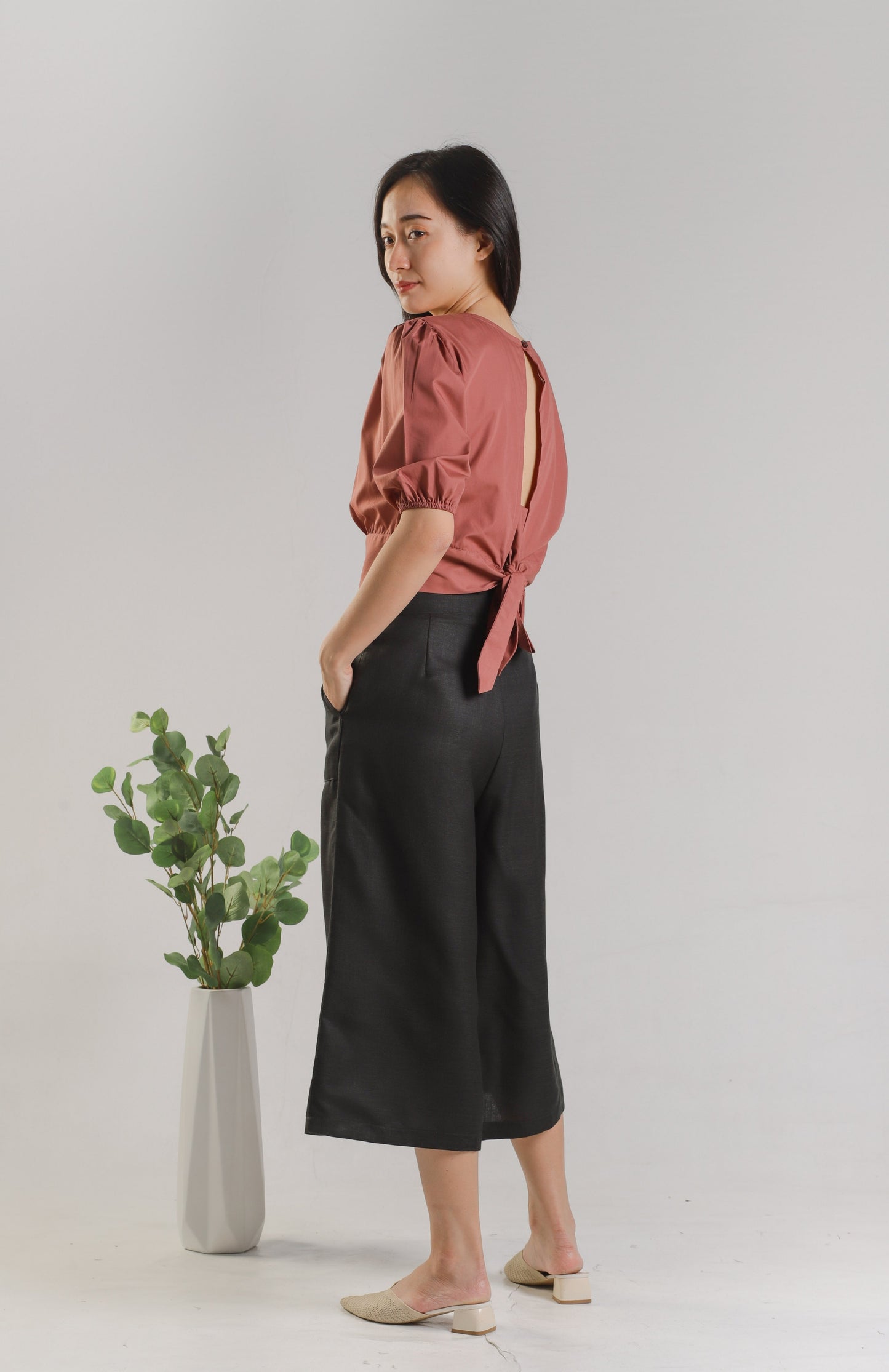 Jadine Ribbon Top - Redwood