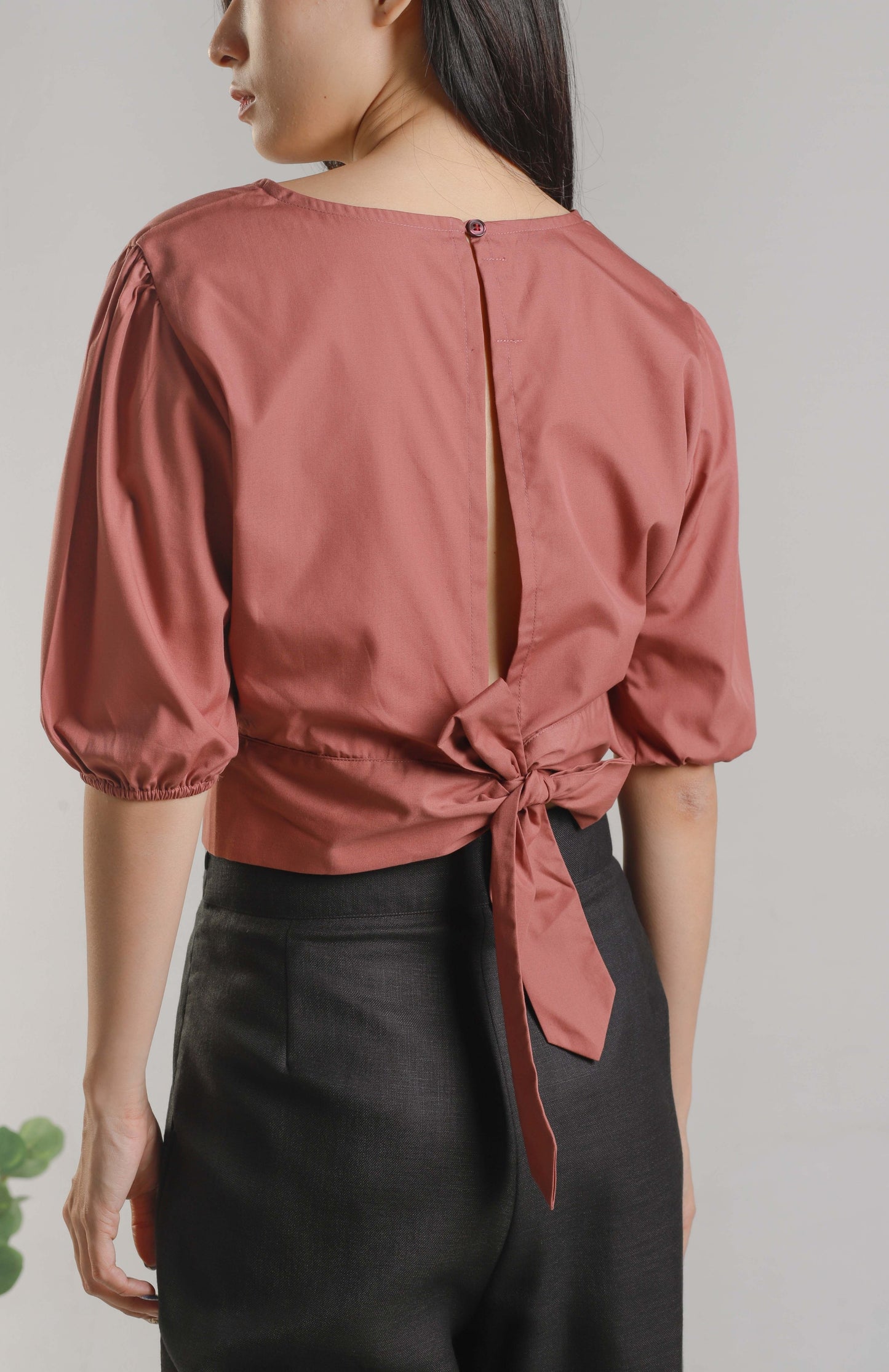 Jadine Ribbon Top - Redwood