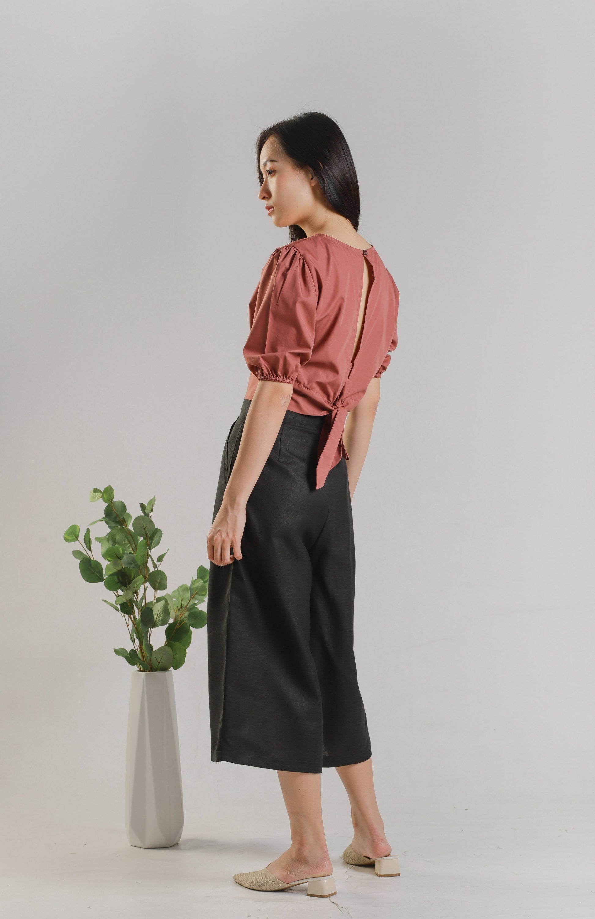 Jadine Ribbon Top - Redwood