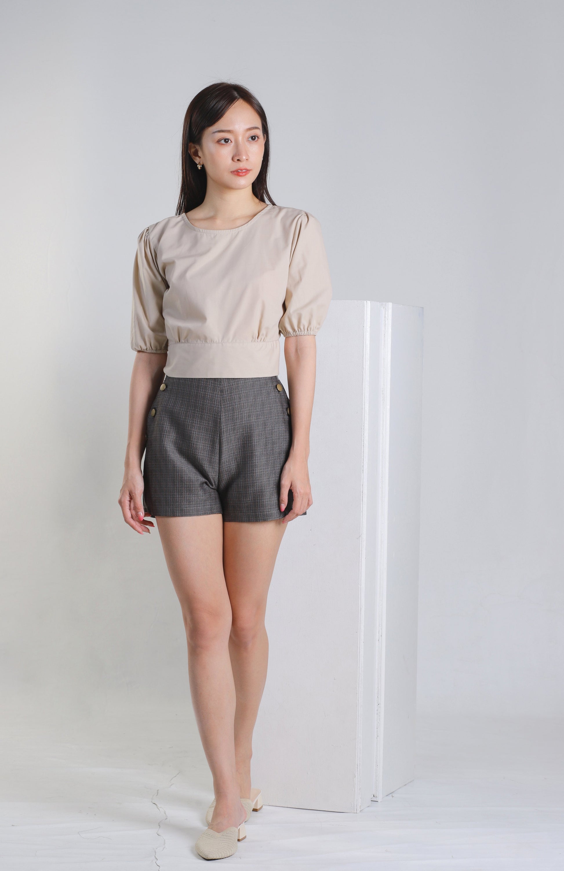 Jadine Ribbon Top - Nude