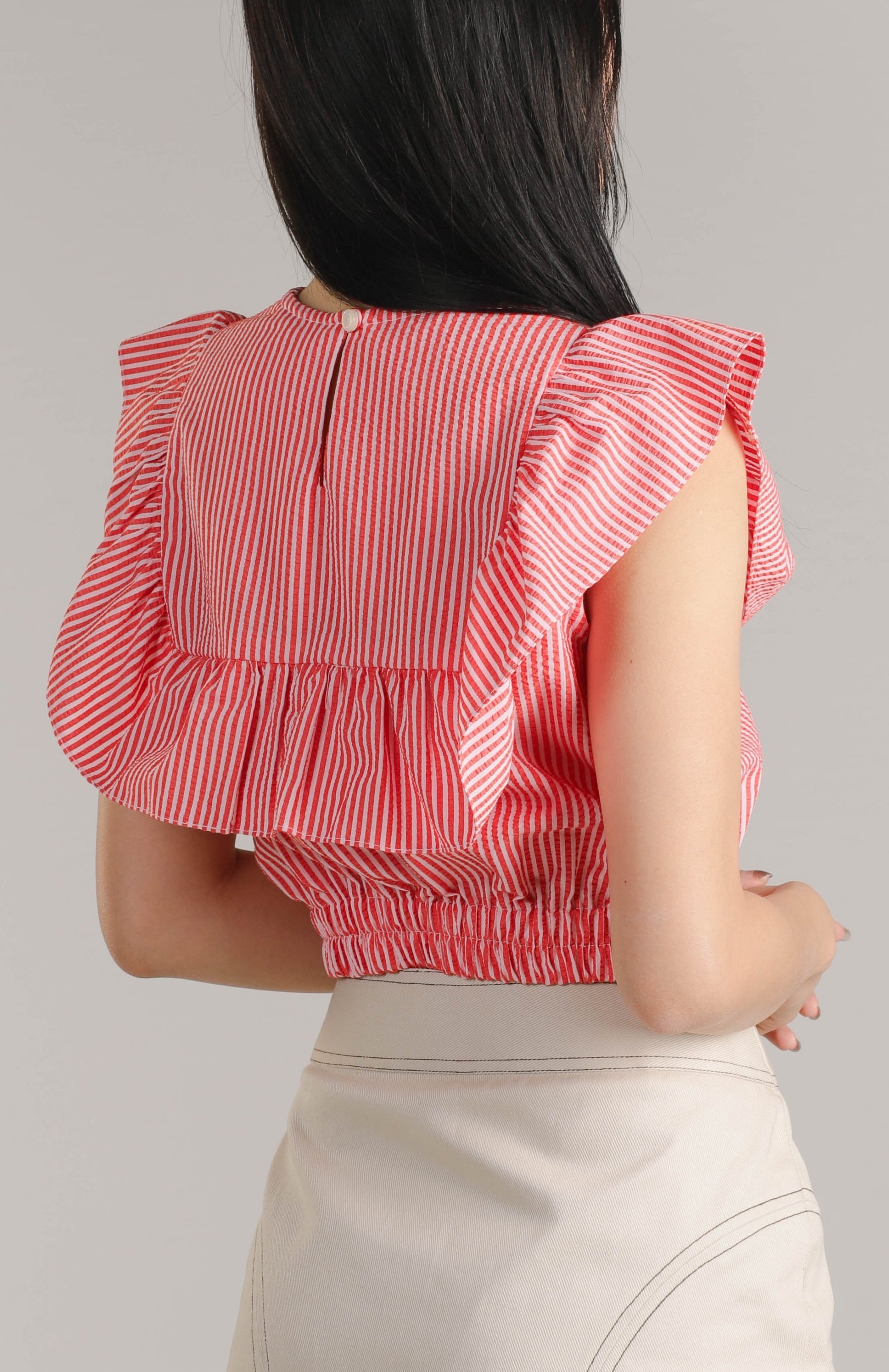Ashley Ruffle Top - Red