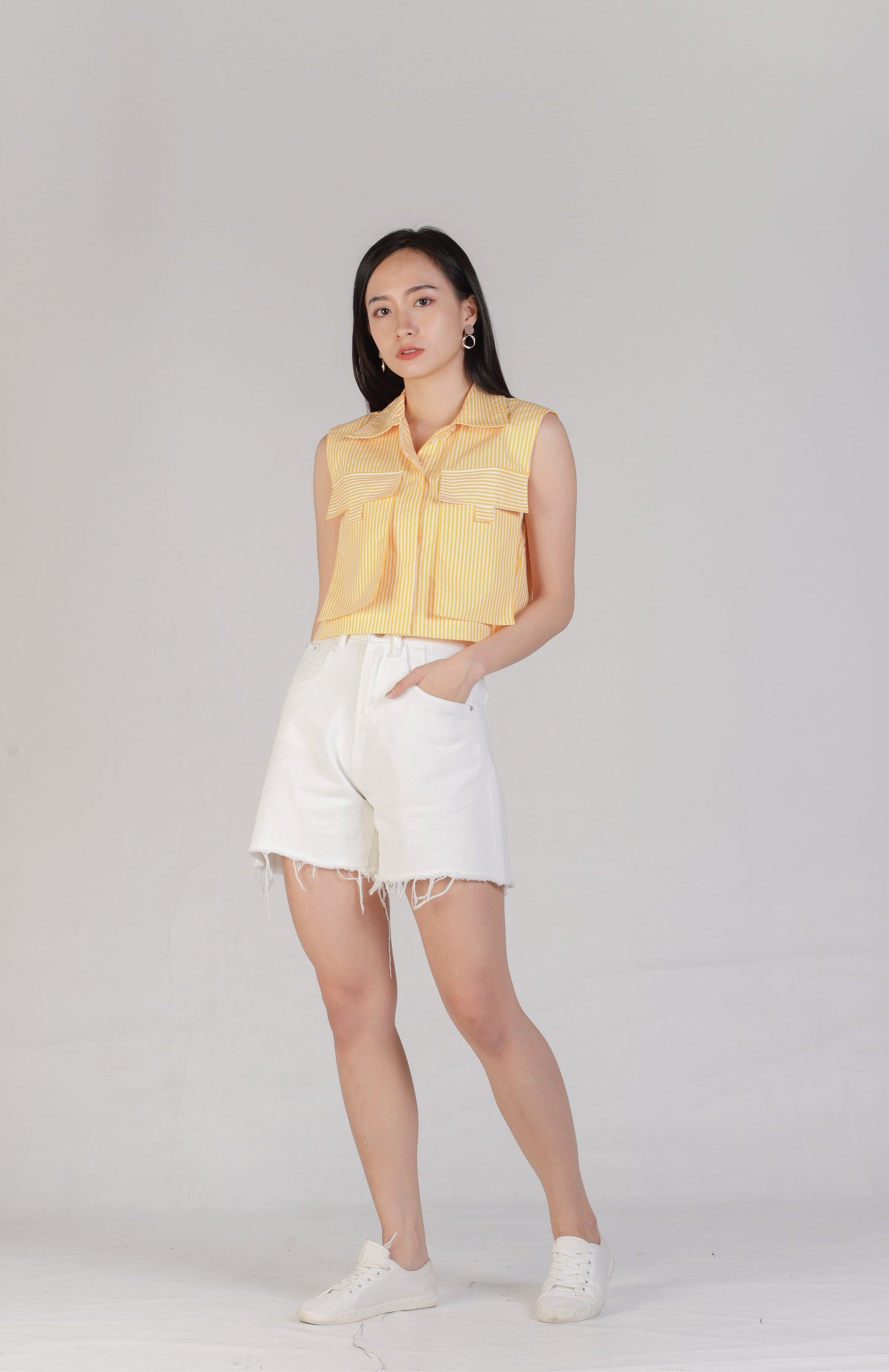 Jordyn Front Pocket Top - Yellow
