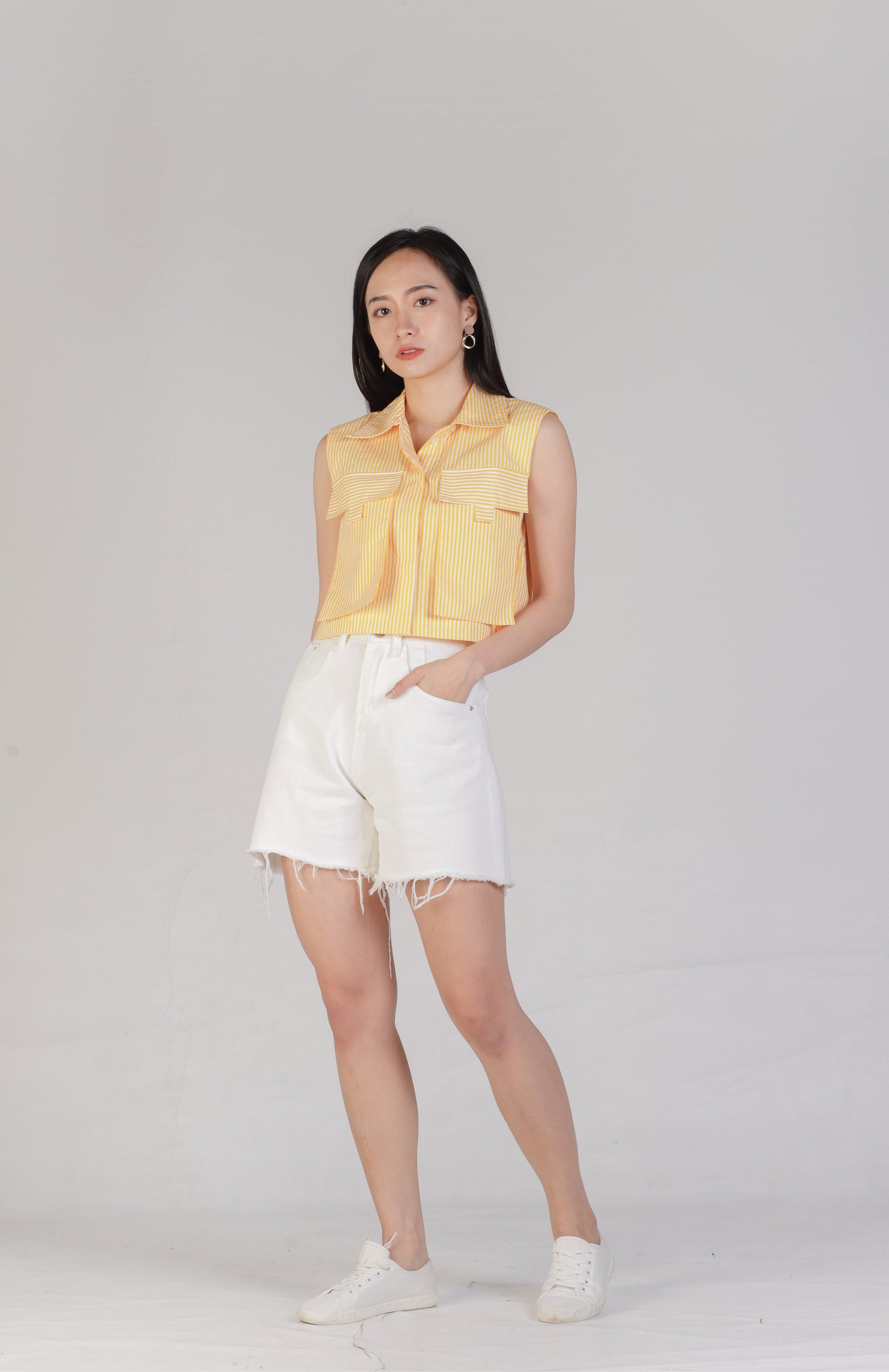 Jordyn Front Pocket Top - Yellow