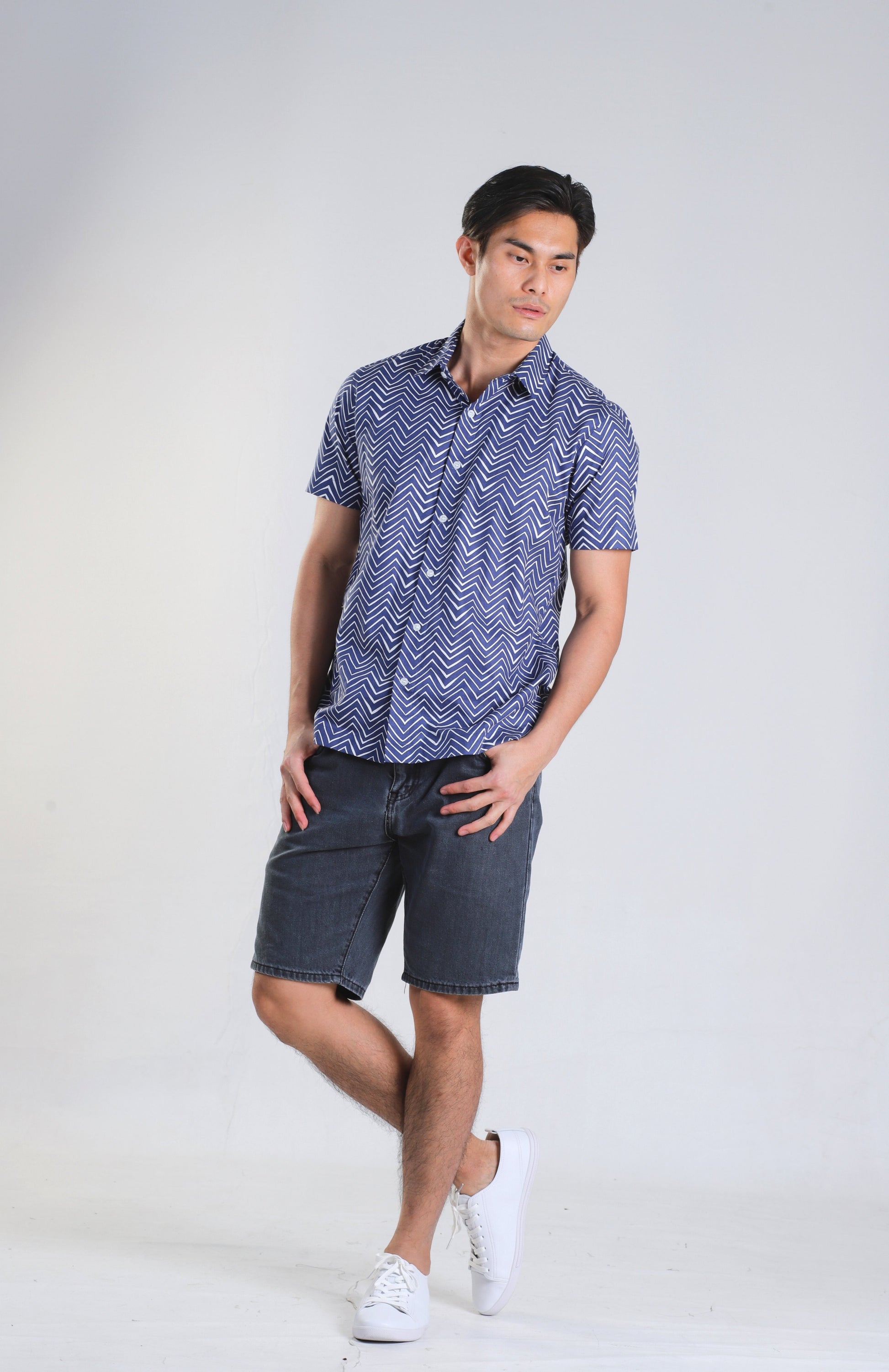 Jaeron Blue Chevron Shirt
