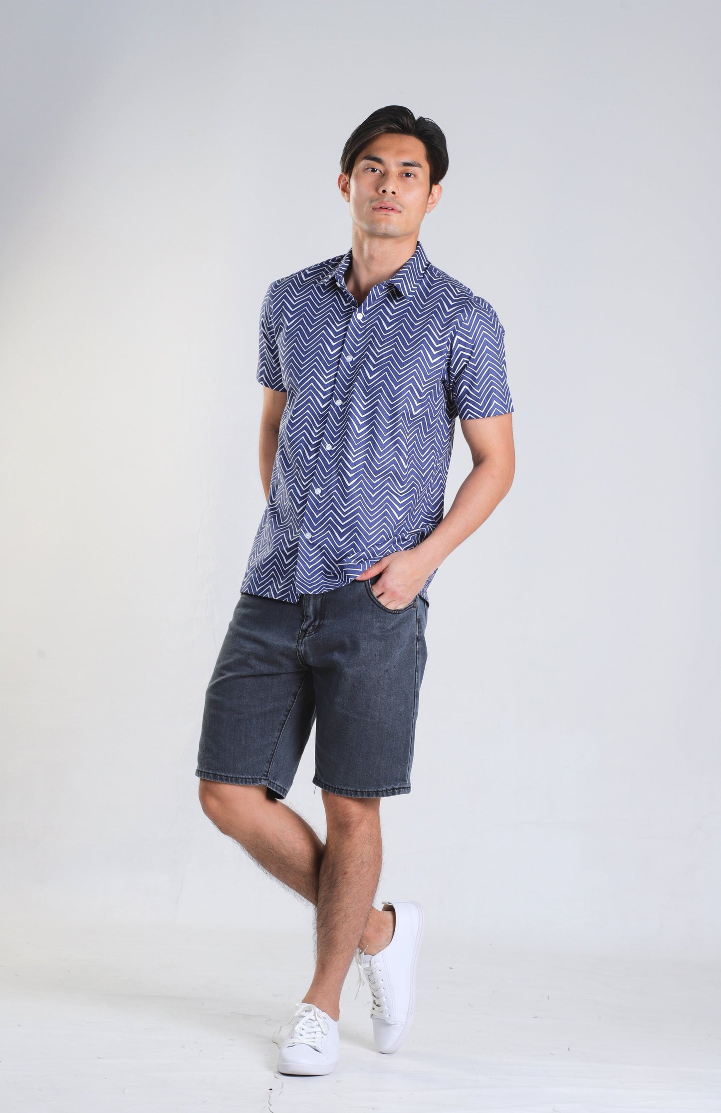 Jaeron Blue Chevron Shirt