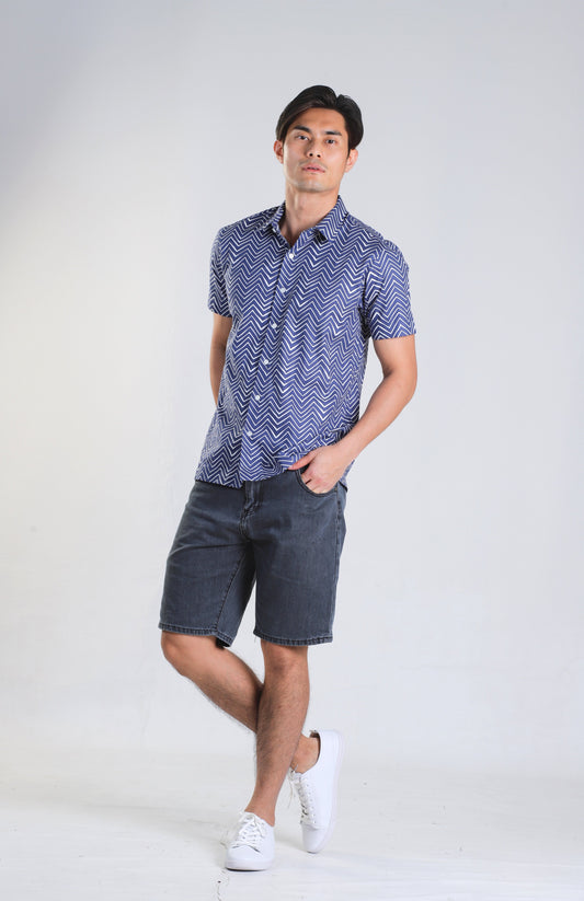 Jaeron Blue Chevron Shirt
