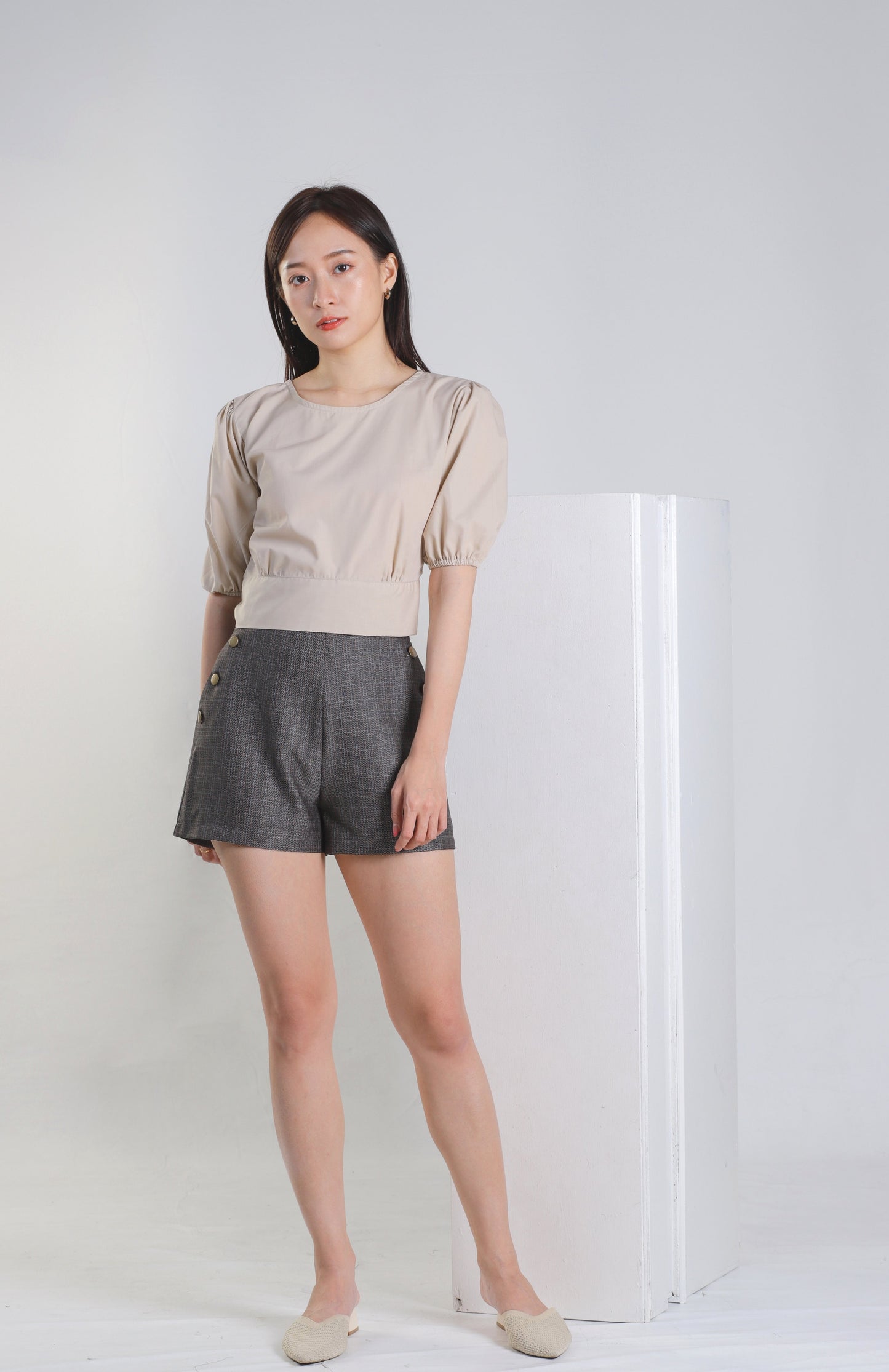 Jadine Ribbon Top - Nude