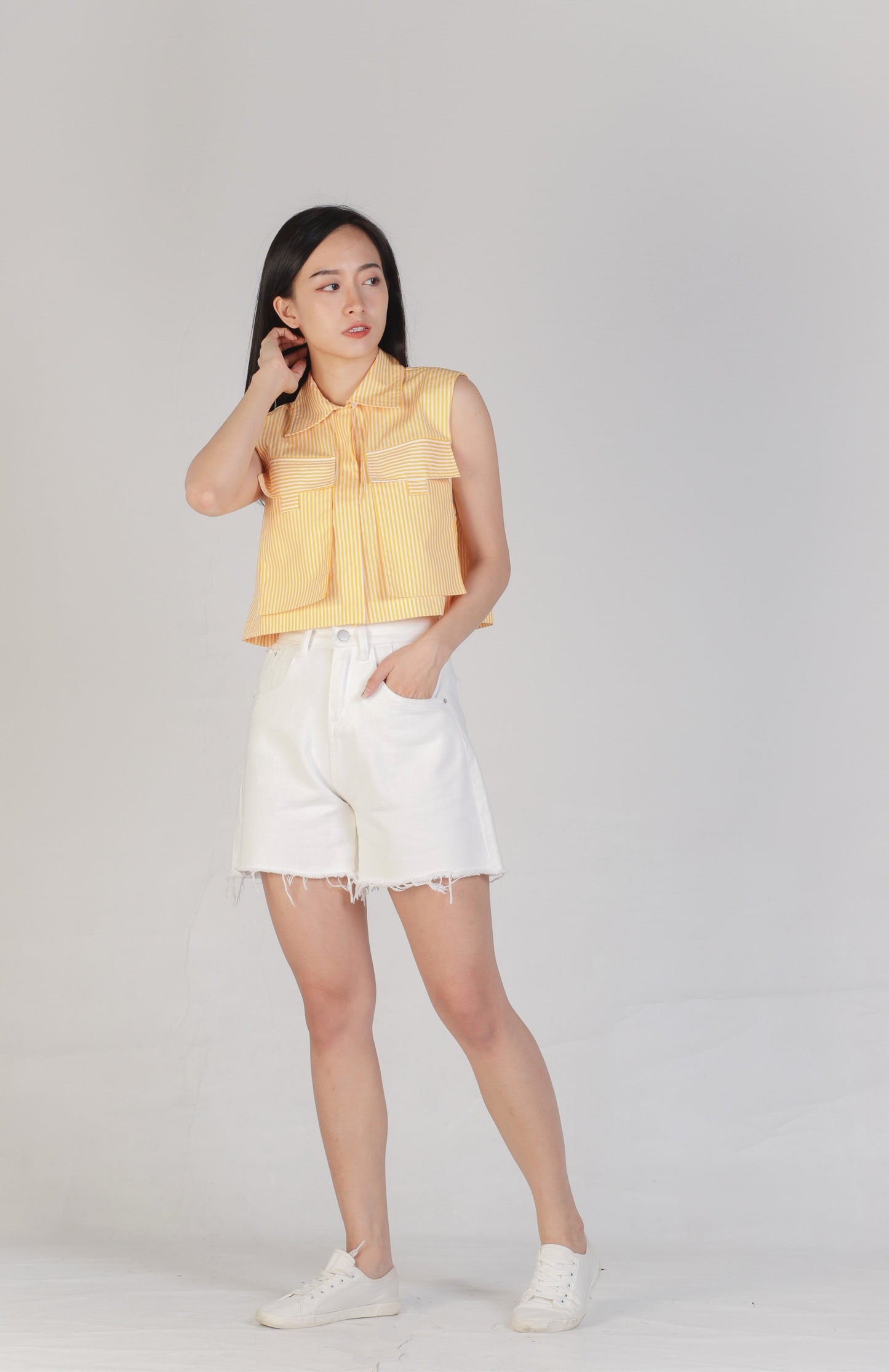 Jordyn Front Pocket Top - Yellow
