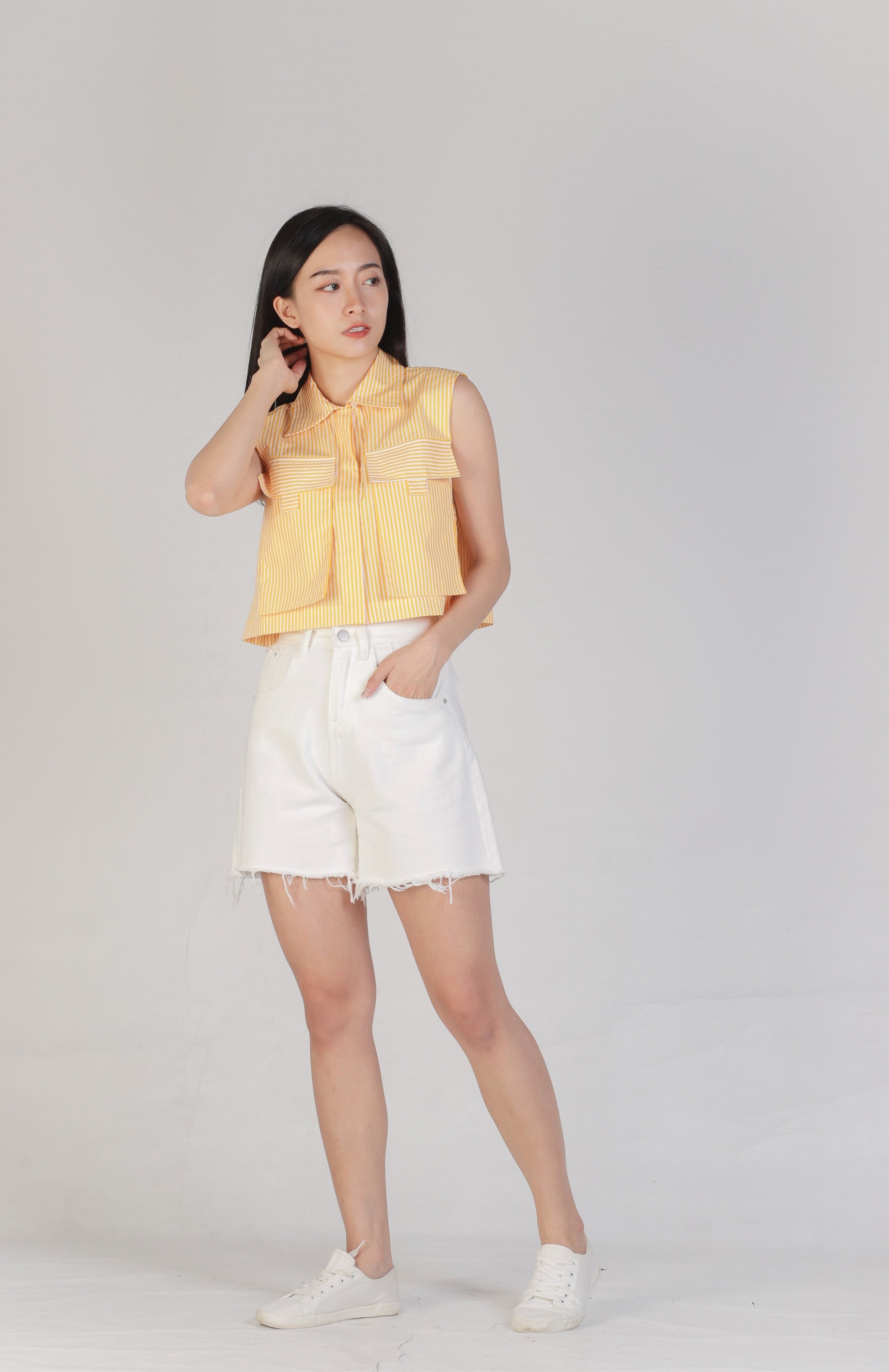 Jordyn Front Pocket Top - Yellow