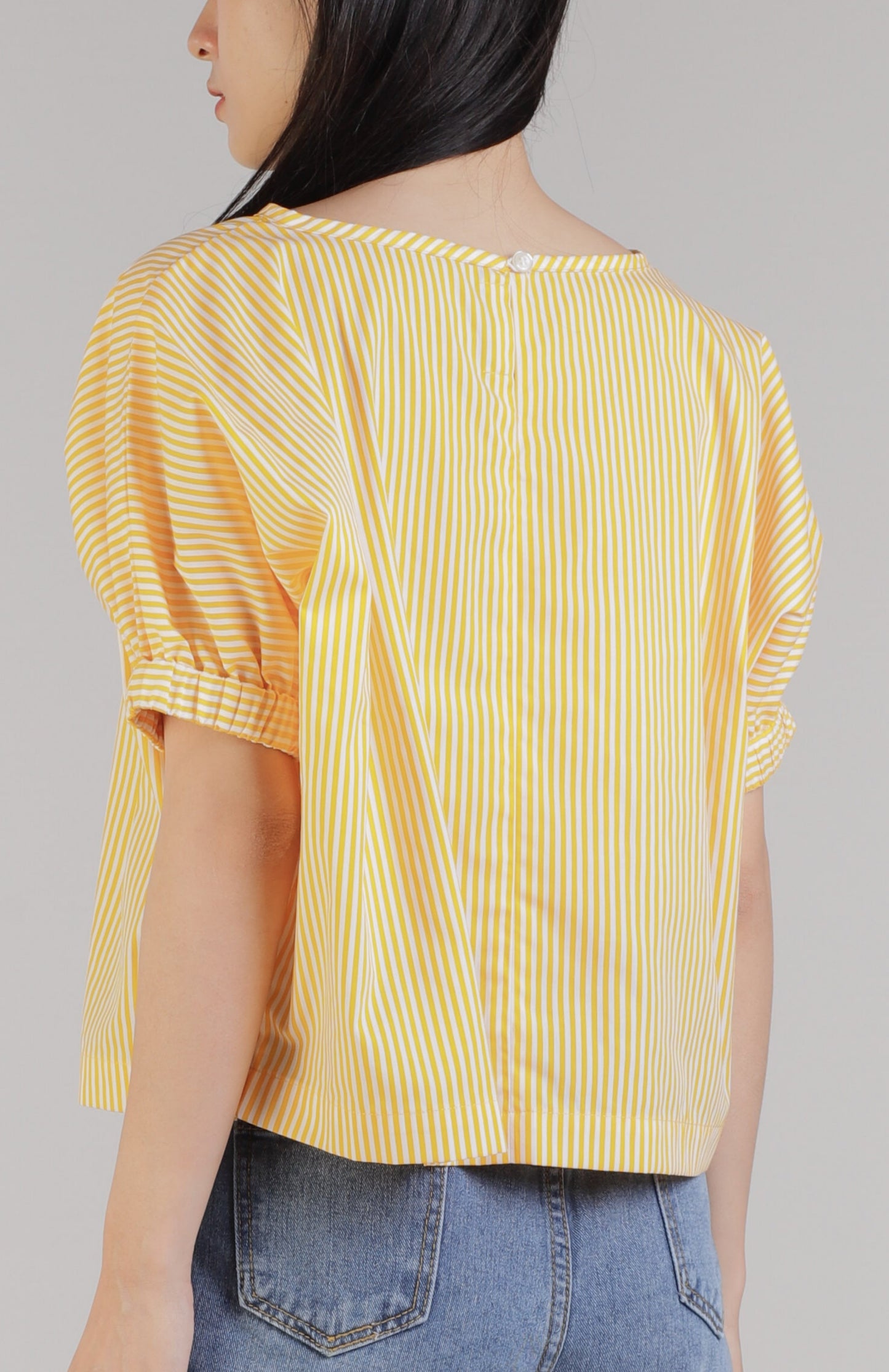 Jena Boxy Cropped Top - Yellow