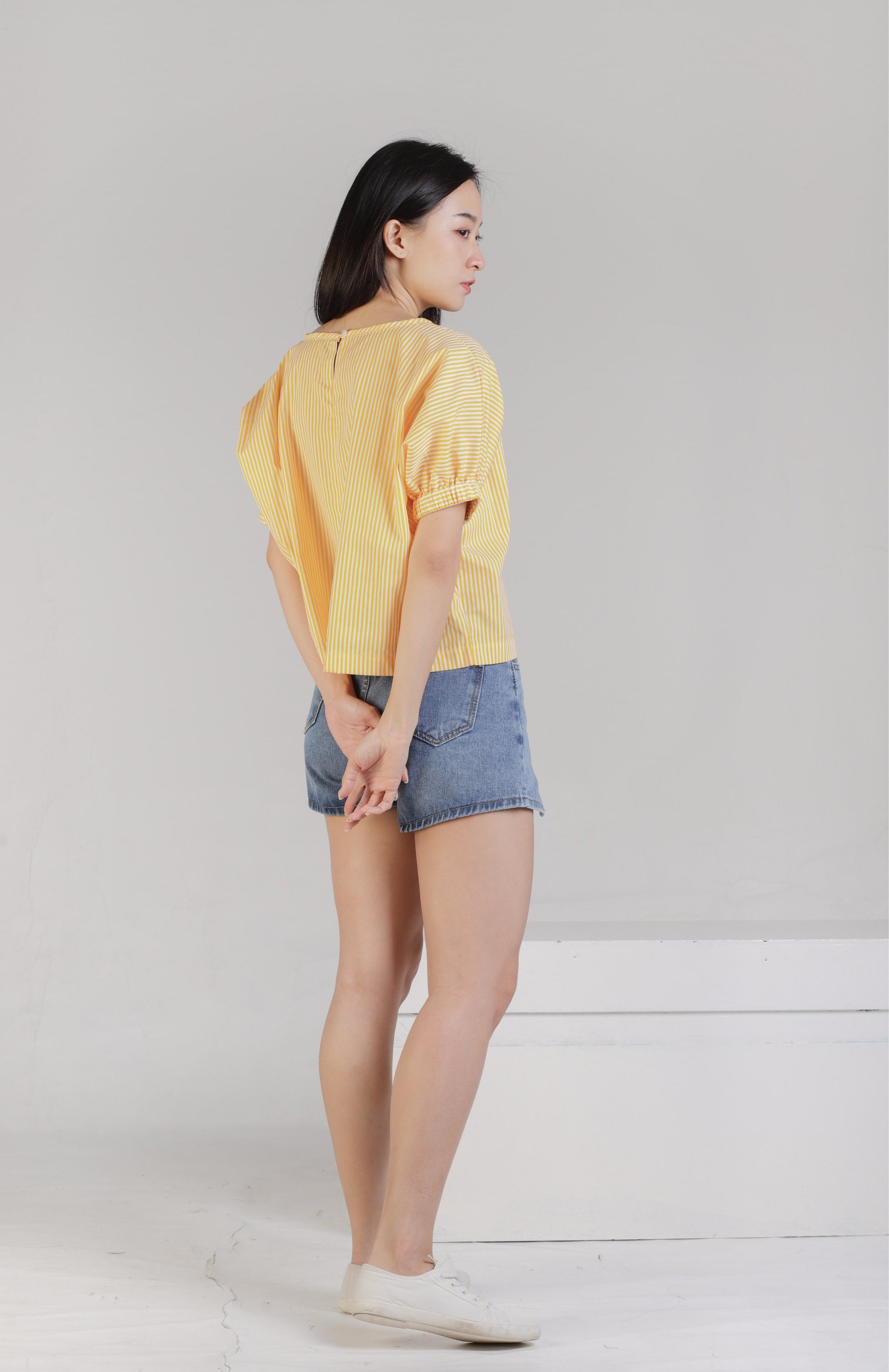 Jena Boxy Cropped Top - Yellow