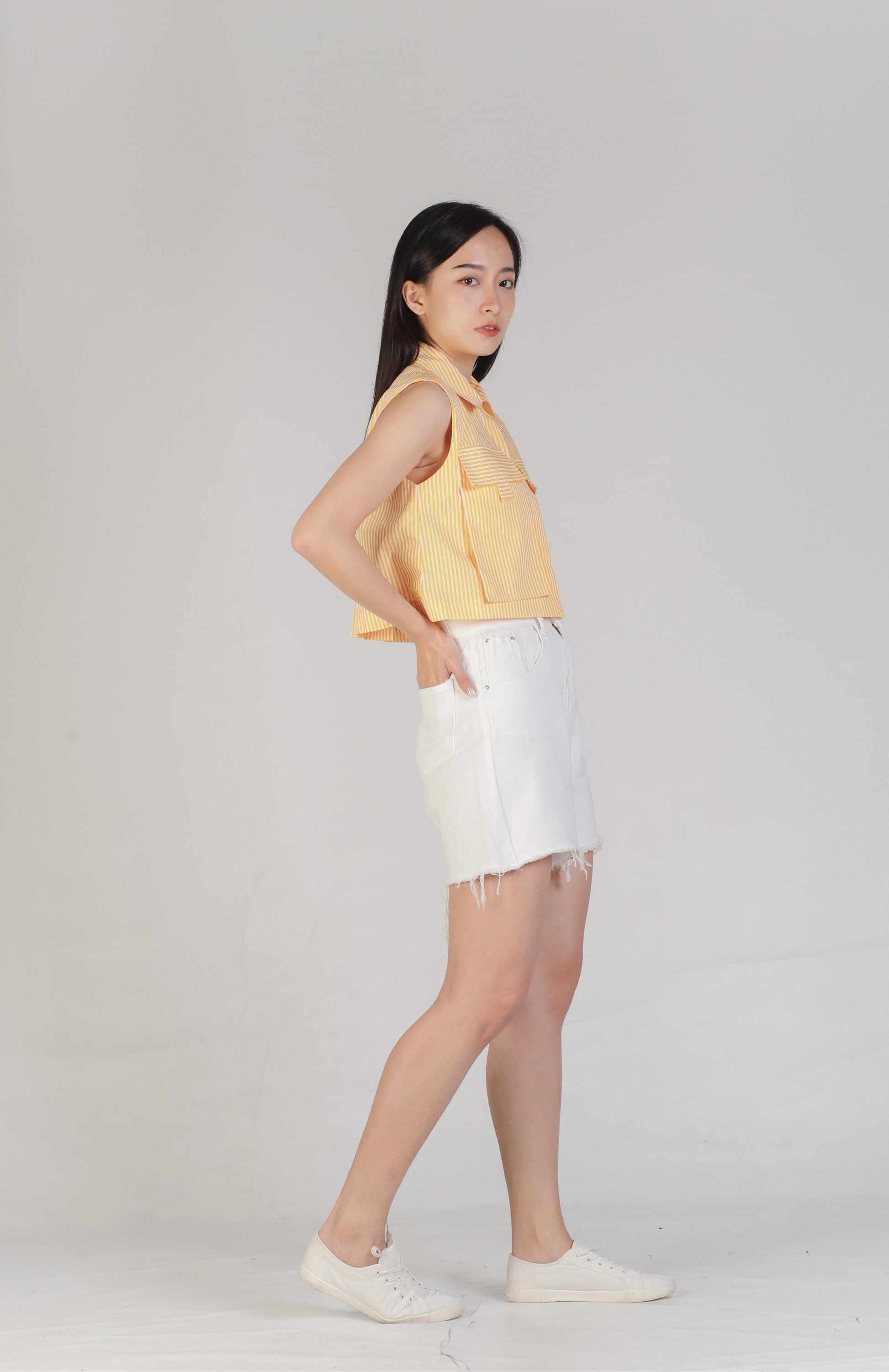 Jordyn Front Pocket Top - Yellow